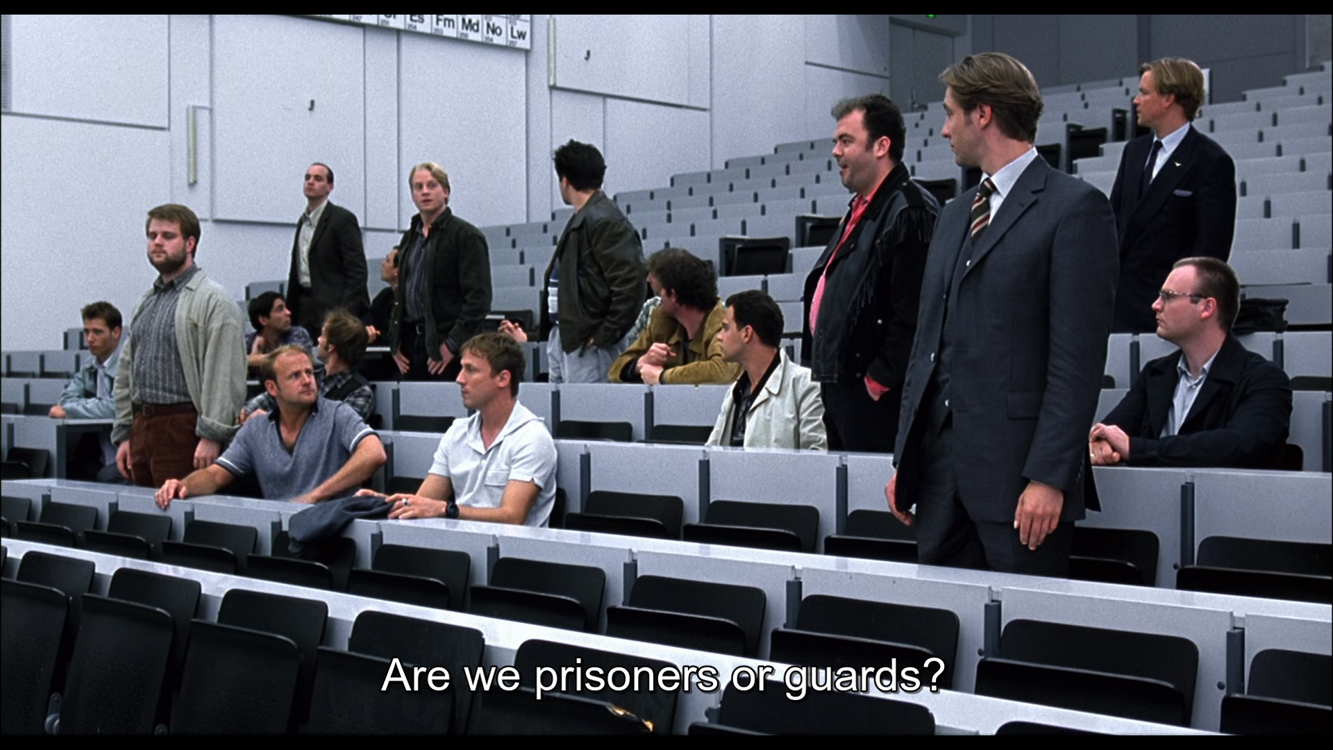 A scene between inmates and guards (from the movie The Experiment)
