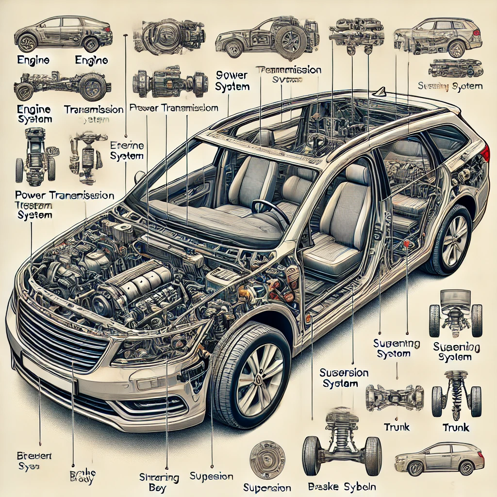 Structure of a car (Source - chat gpt)