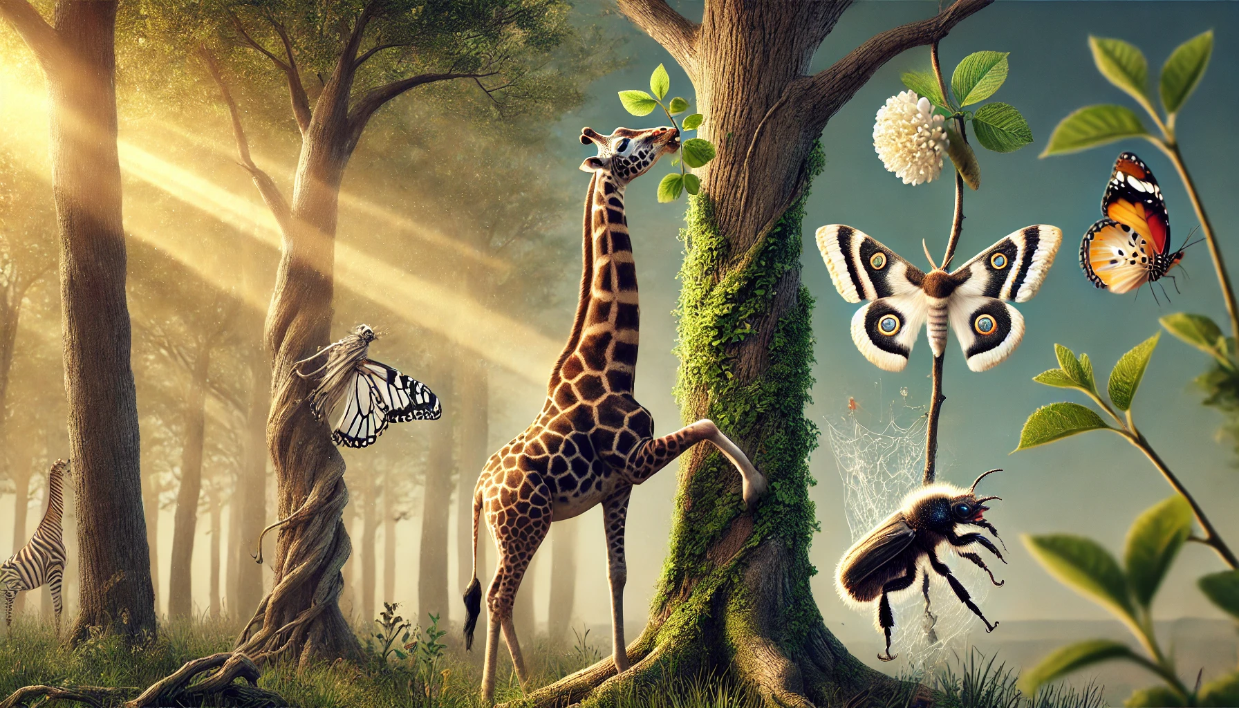 Giraffe's long neck, moths that changed color, and pests that became resistant to pesticides (Source - CHAT GPT)