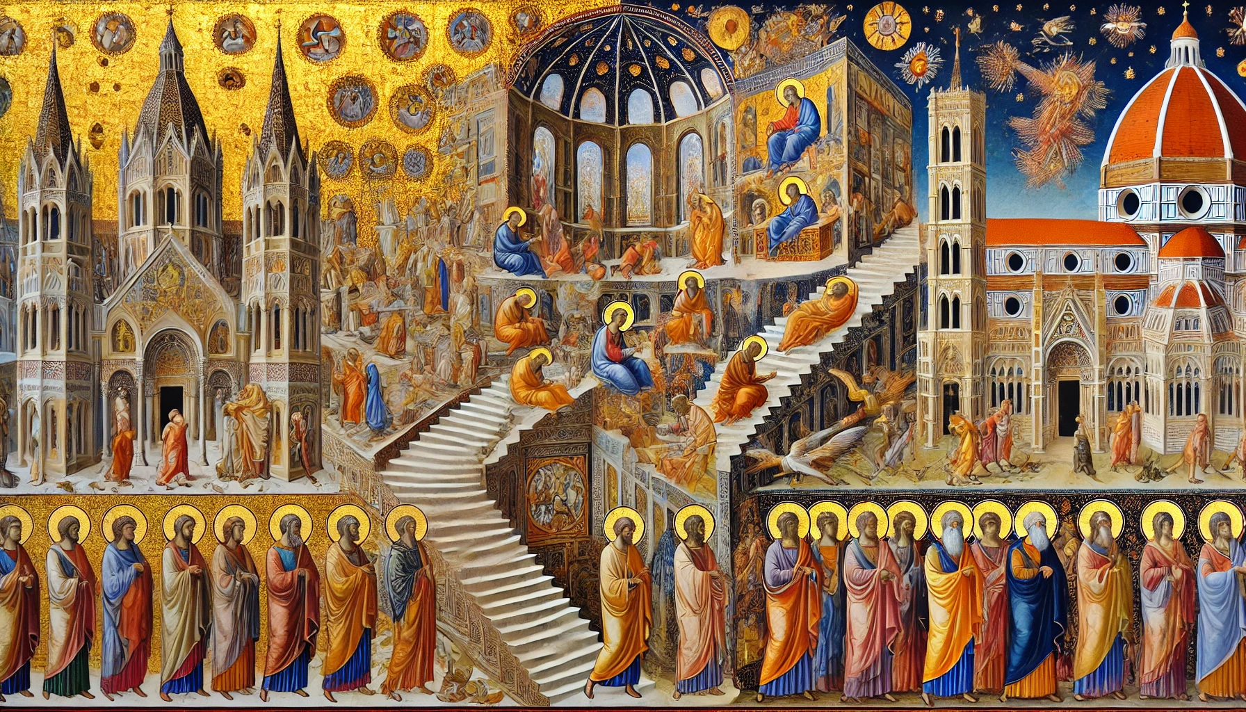 The transition from Byzantine art to Giotto di Bondone's innovations (Source - CHAT GPT)