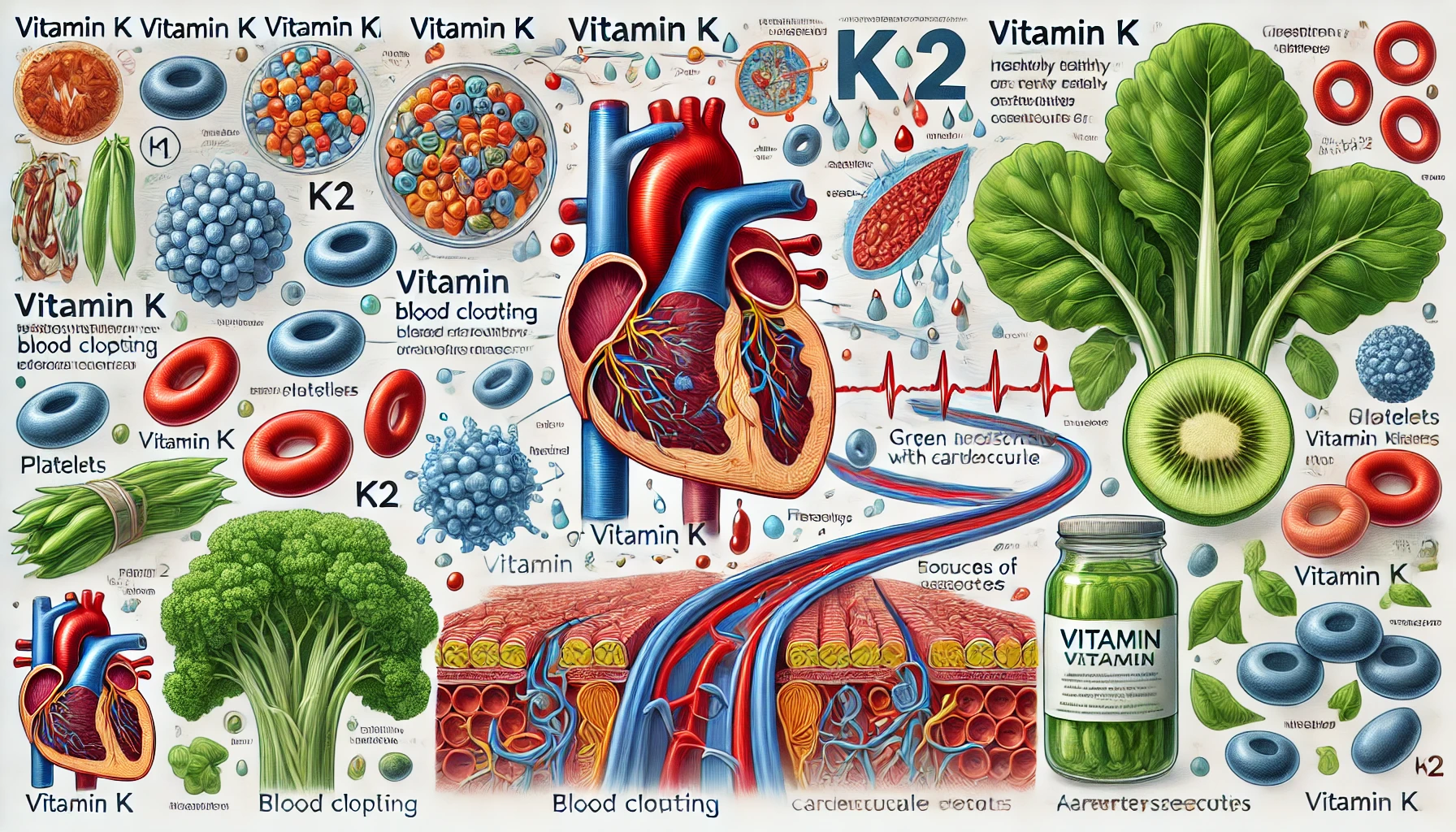 Vitamin K's role in blood clotting and cardiovascular health (Source - chat gpt)