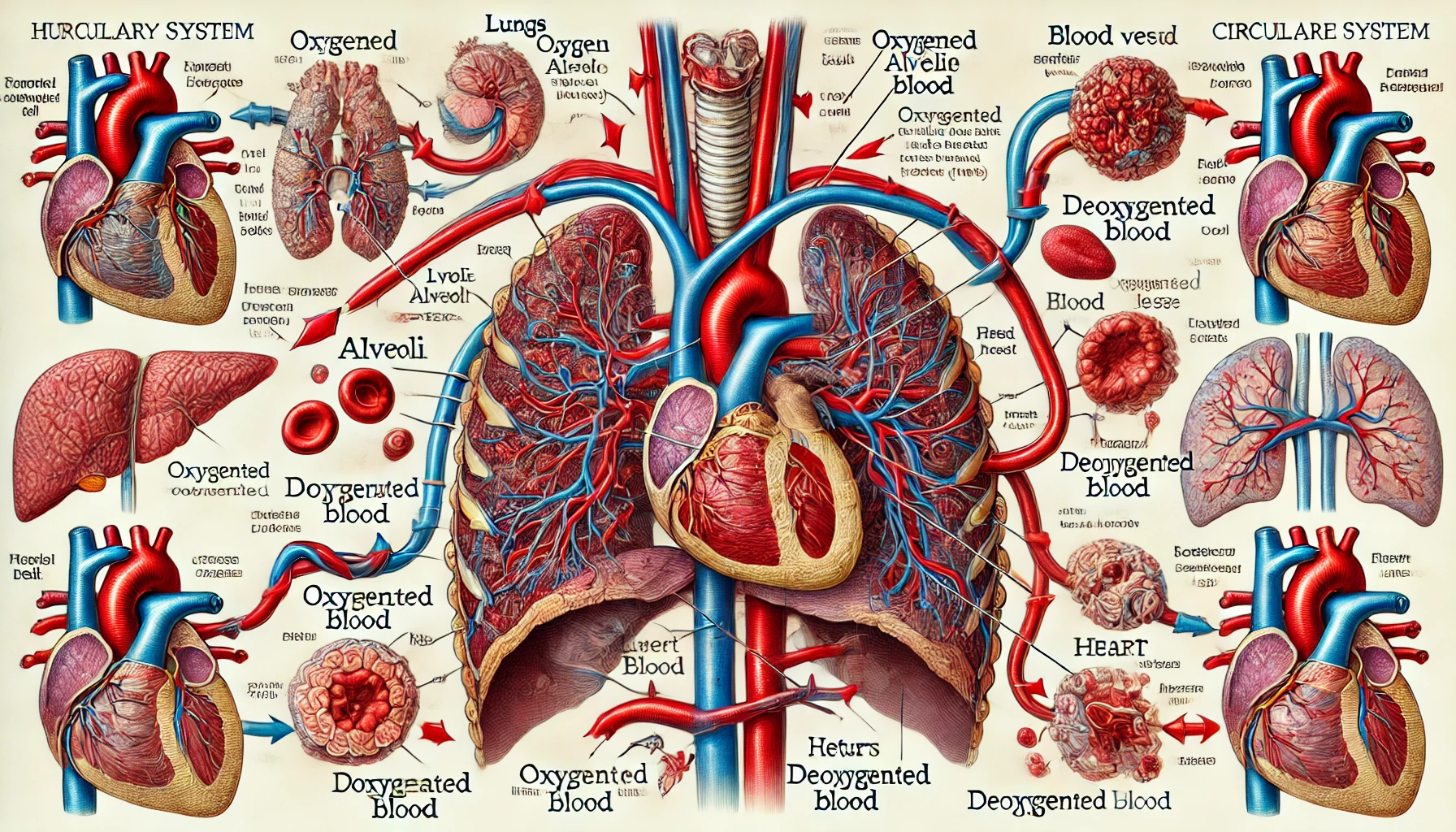 Gas exchange process between lungs and blood (Source - CHAT GPT)