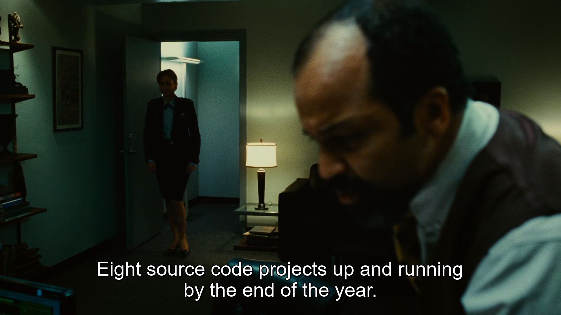 Dr. Rutledge emphasizes that Source Code is simply a memory of the past eight minutes (Source - movie Source Code)