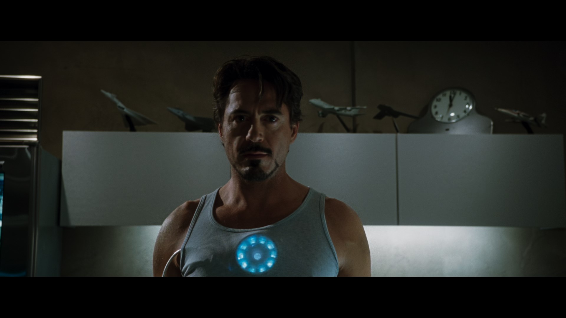 Tony Stark with an arc generator inserted into his body (Source - Iron Man 1)