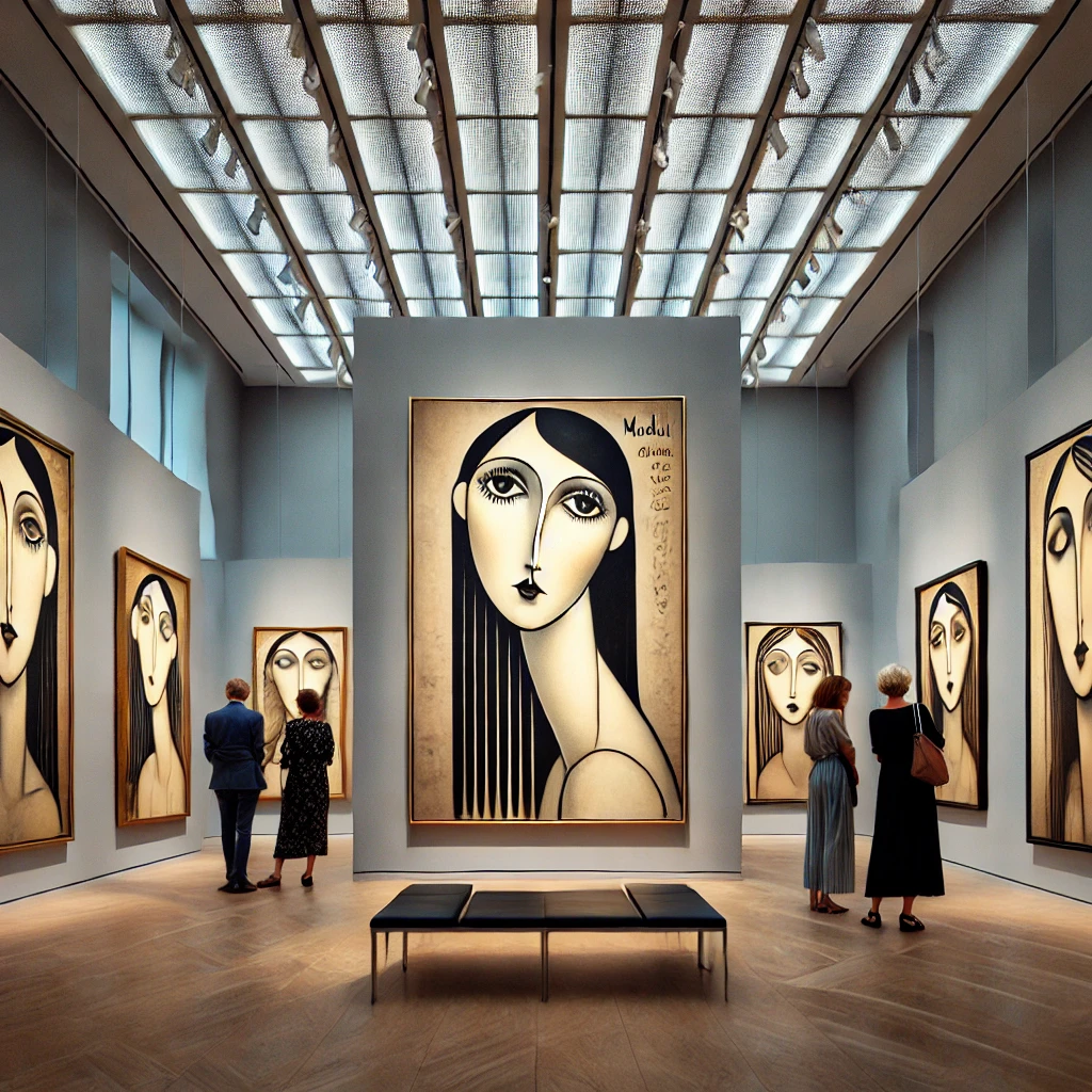 The atmosphere of the Modigliani exhibition (Source - CHAT GPT)