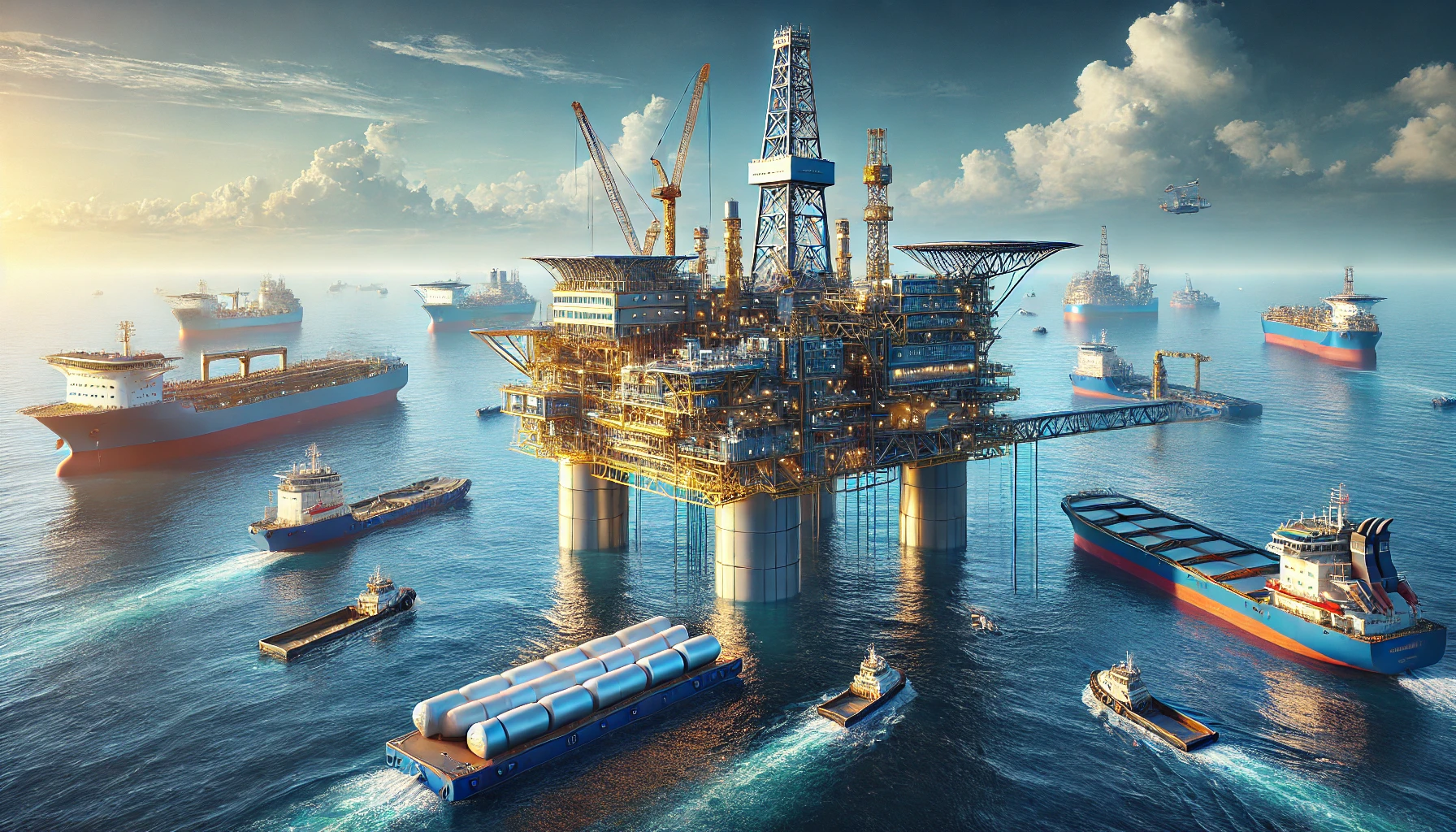 Offshore oil platforms and offshore plants with advanced technology (FPSO) (Source - chat gpt)