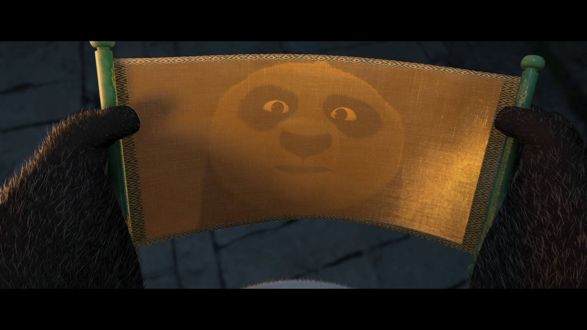 Po opening the dragon's document (Source - Kung Fu Panda)